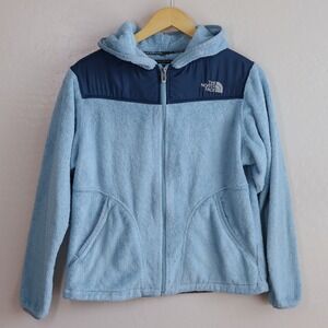The North Face Osito Fleece Hoodie Womens Medium Blue Full Zip Jacket Coat